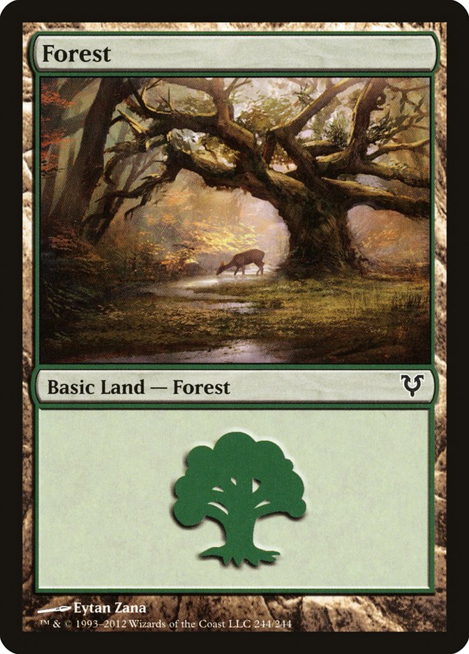 Forest (244) [Avacyn Restored] Foil