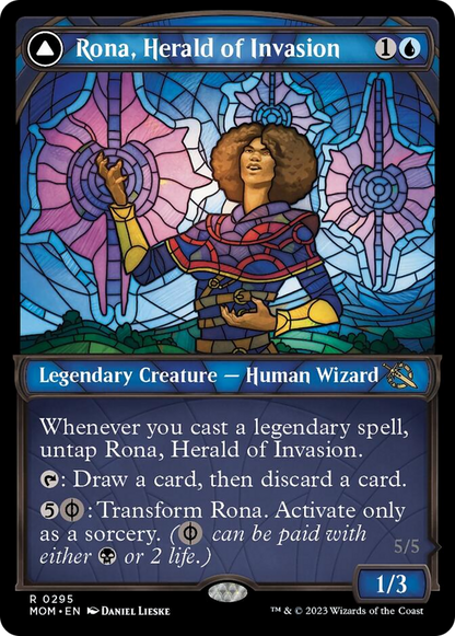 Rona, Herald of Invasion // Rona, Tolarian Obliterator (Showcase Planar Booster Fun) [March of the Machine] Foil