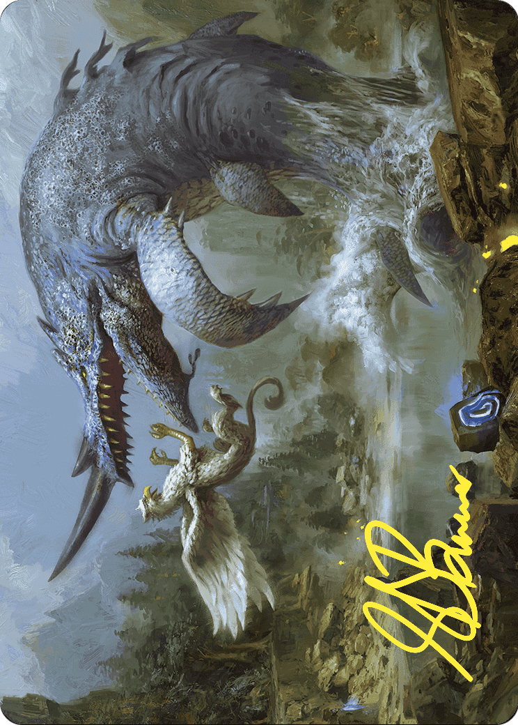 Horned Loch-Whale // Horned Loch-Whale  [Wilds of Eldraine Art Series] (Borderless) Foil