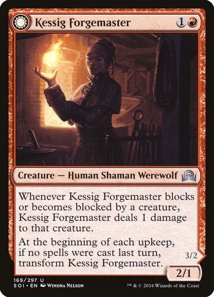Kessig Forgemaster // Flameheart Werewolf [Shadows over Innistrad] Foil