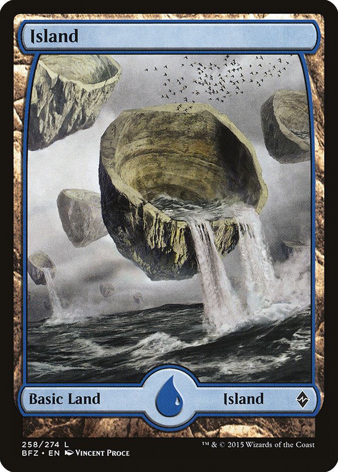 Island (258) (Full Art) [Battle for Zendikar] Foil
