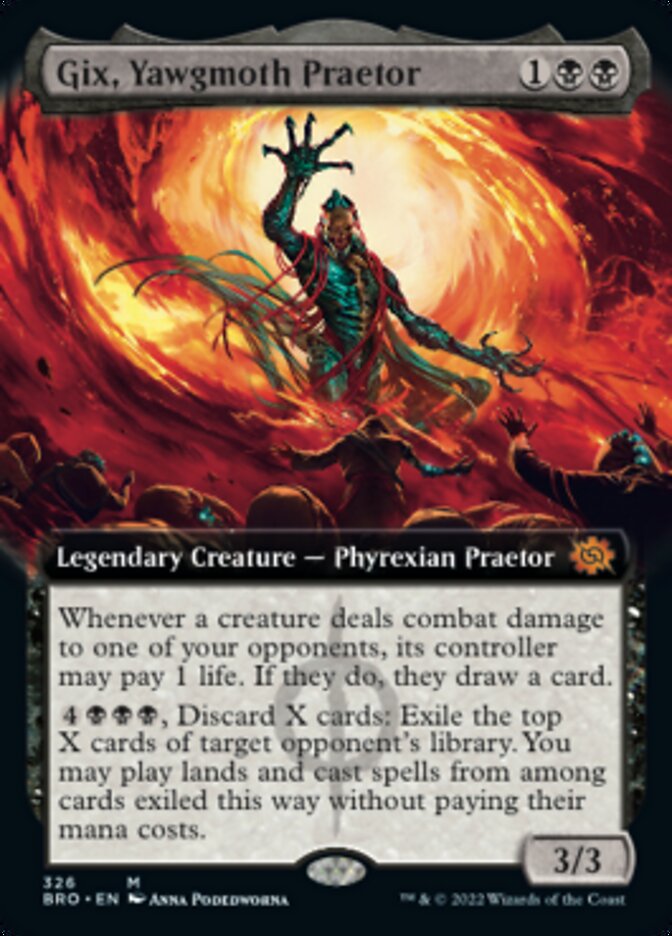 Gix, Yawgmoth Praetor (Extended Art) [The Brothers' War] Foil
