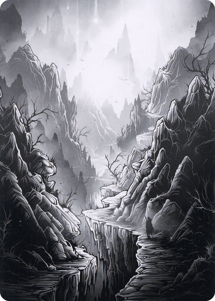 Mountain // Mountain  [Midnight Hunt Art Series] (Borderless) Foil