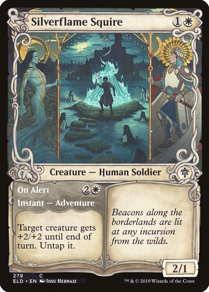 Silverflame Squire // On Alert (Showcase) [Throne of Eldraine] Foil