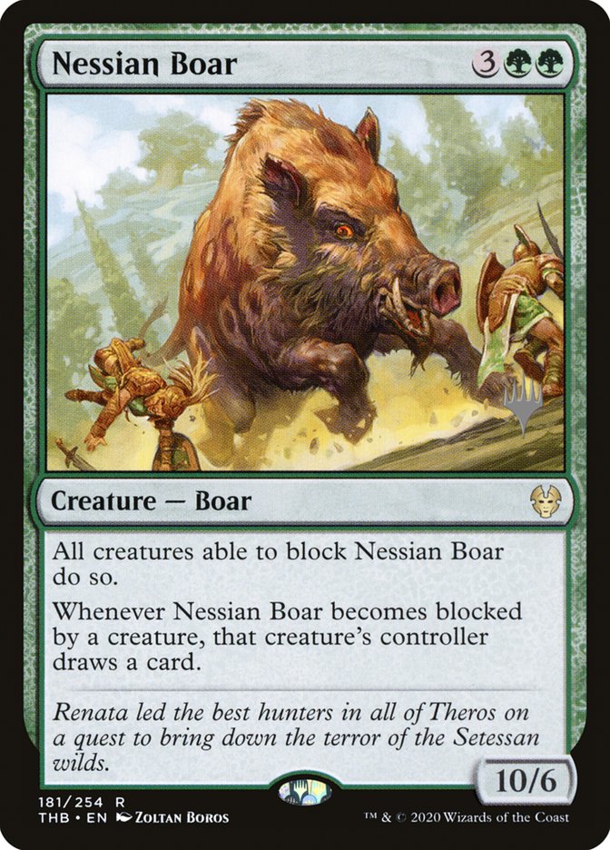 Nessian Boar (Promo Pack) [Theros Beyond Death Promos] Foil