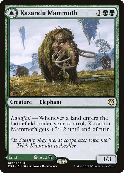 Kazandu Mammoth // Kazandu Valley [Zendikar Rising] Foil