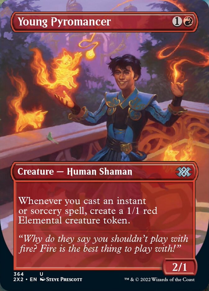 Young Pyromancer (Borderless Alternate Art) [Double Masters 2022] Foil