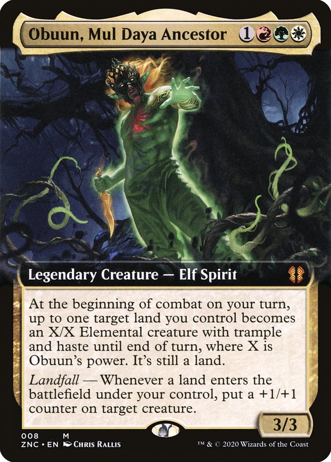 Obuun, Mul Daya Ancestor (Extended Art) [Zendikar Rising Commander] Foil
