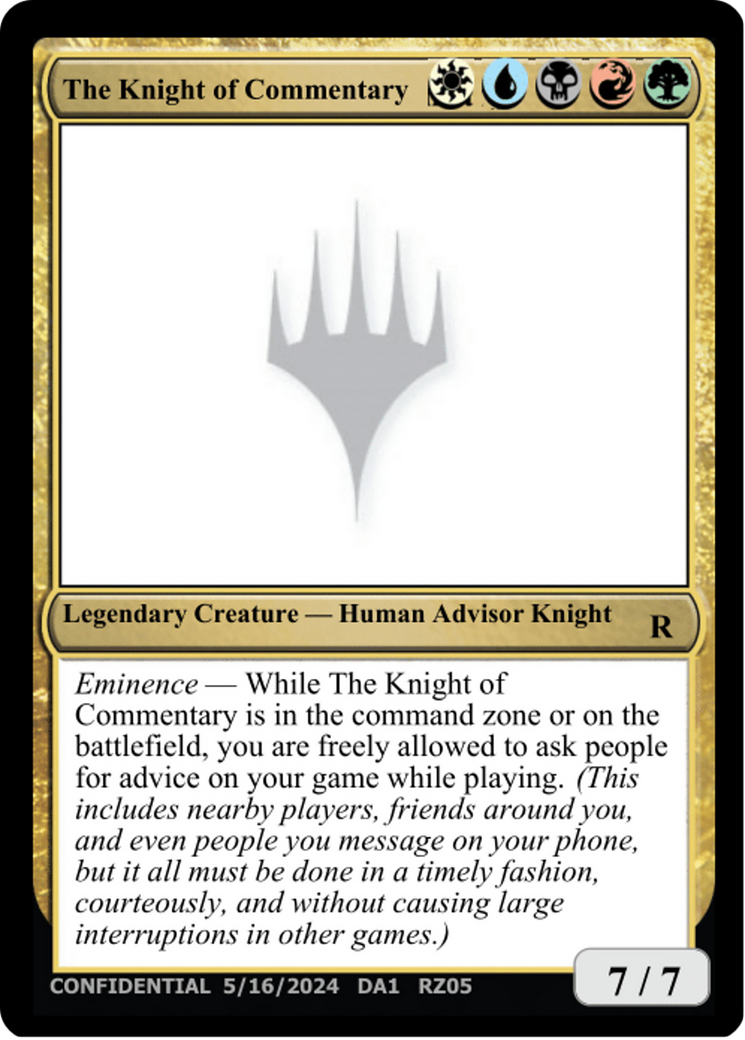 The Knight of Commentary  [Unknown Event]