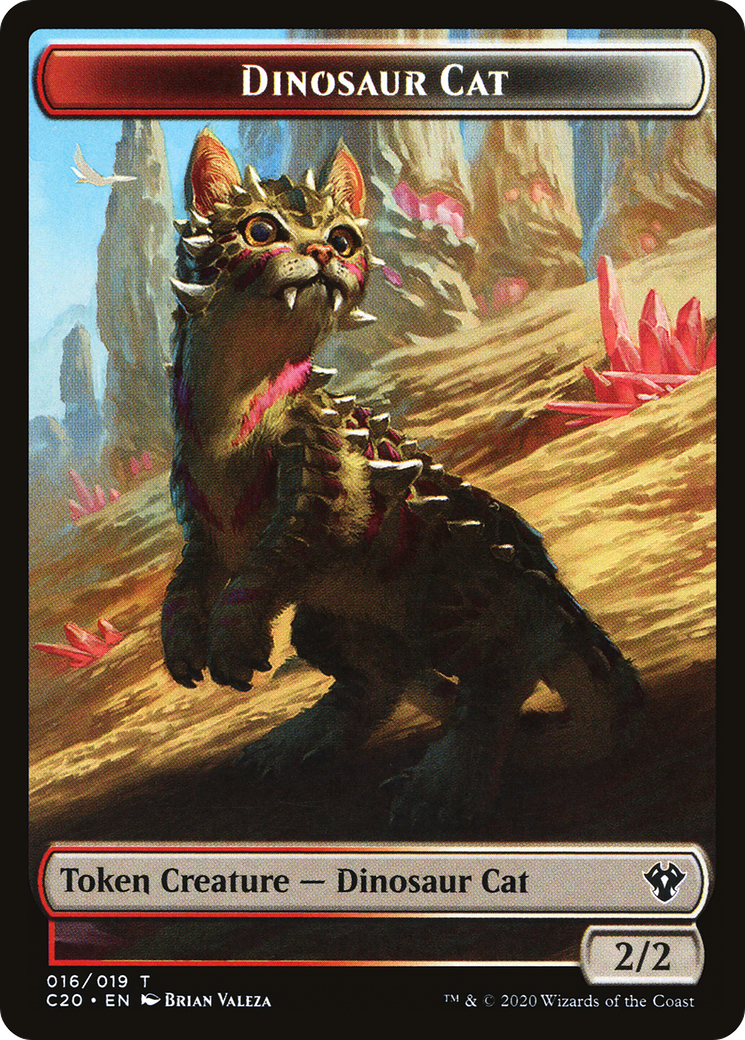 Dinosaur Cat  [Commander 2020 Tokens]