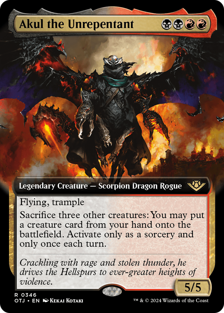 Akul the Unrepentant (Extended Art) [Outlaws of Thunder Junction] Foil