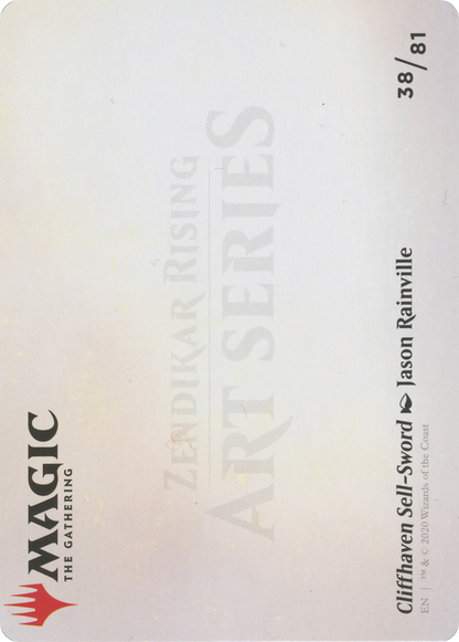 Cliffhaven Sell-Sword // Cliffhaven Sell-Sword  [Zendikar Rising Art Series] (Borderless) Foil