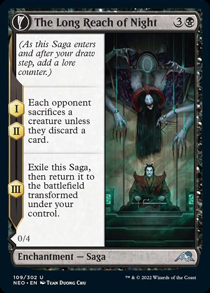 The Long Reach of Night // Animus of Night's Reach [Kamigawa: Neon Dynasty] Foil -1
