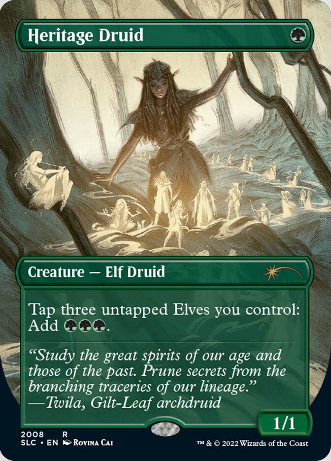 Heritage Druid (Borderless) [Secret Lair 30th Anniversary Countdown Kit] Foil