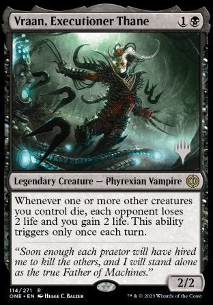 Vraan, Executioner Thane (Promo Pack) [Phyrexia: All Will Be One Promos] Foil