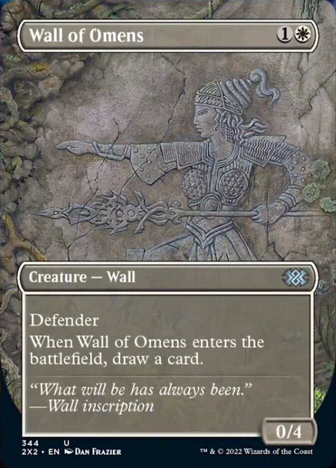 Wall of Omens (Borderless Alternate Art) [Double Masters 2022] Foil
