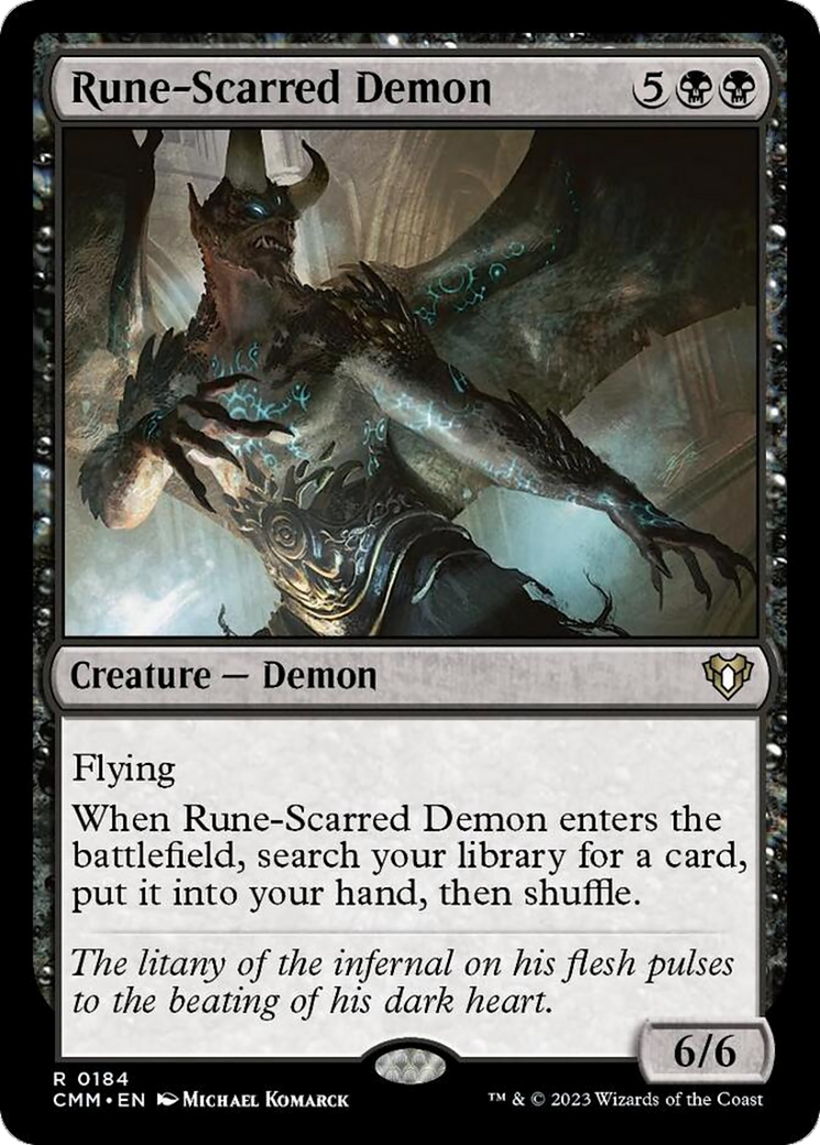 Rune-Scarred Demon [Commander Masters] Foil