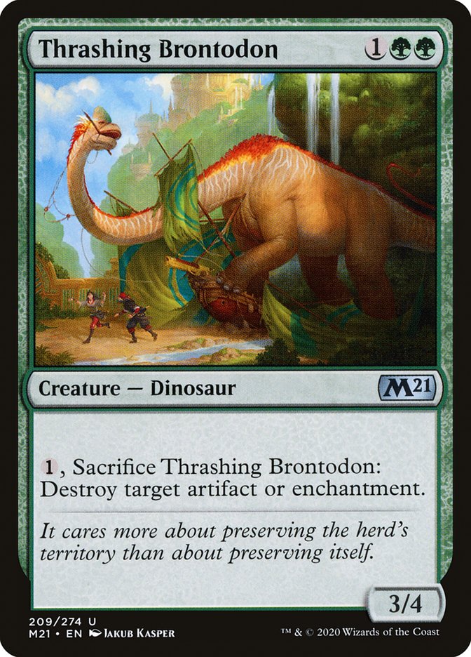 Thrashing Brontodon [Core Set 2021] Foil