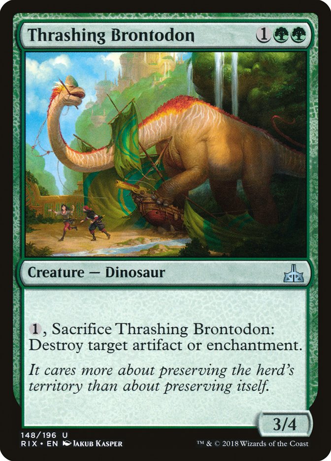 Thrashing Brontodon [Rivals of Ixalan] Foil