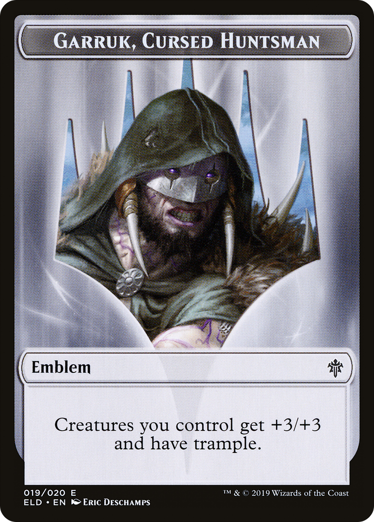 Garruk, Cursed Huntsman Emblem  [Throne of Eldraine Tokens] Foil