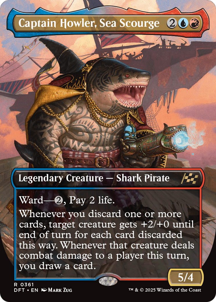 Captain Howler, Sea Scourge (Borderless) [Aetherdrift] Foil