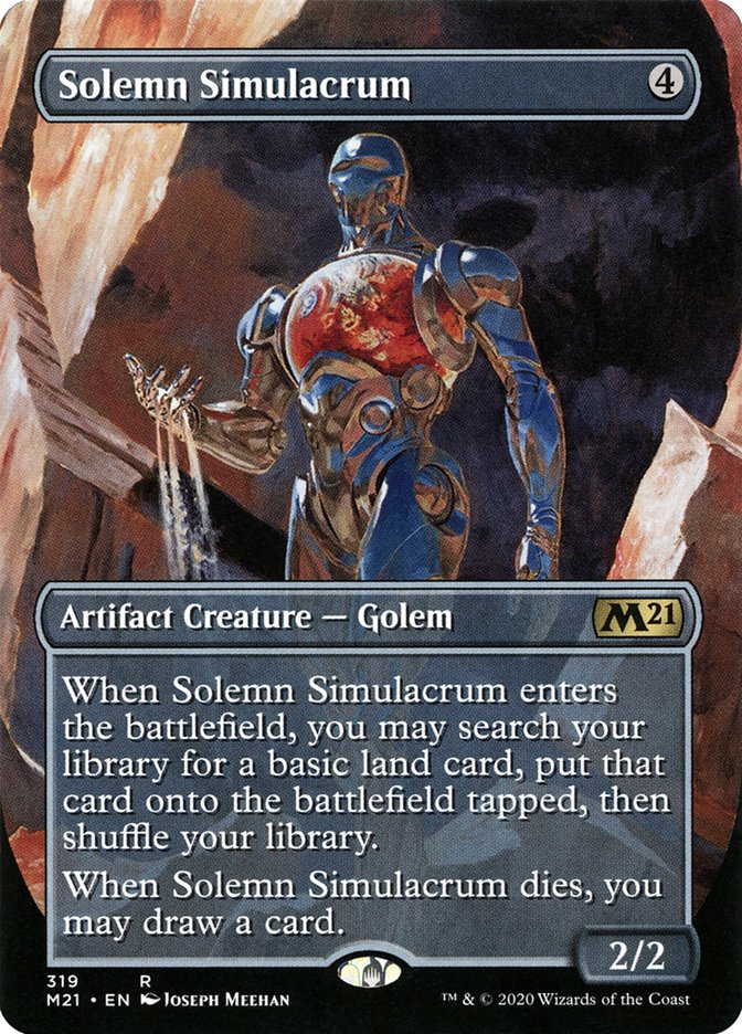 Solemn Simulacrum (Borderless Alternate Art) [Core Set 2021] Foil