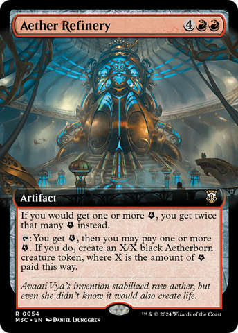 Aether Refinery (Extended Art) (Ripple Foil) [Modern Horizons 3 Commander]