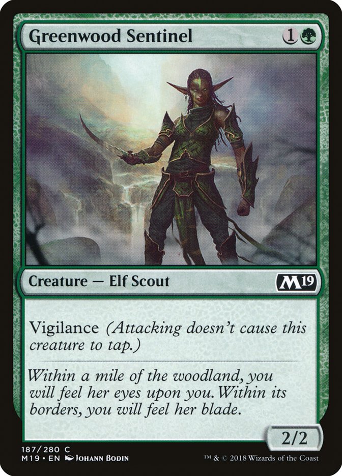 Greenwood Sentinel [Core Set 2019] Foil