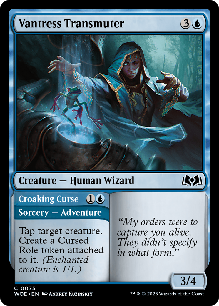 Vantress Transmuter // Croaking Curse [Wilds of Eldraine] Foil