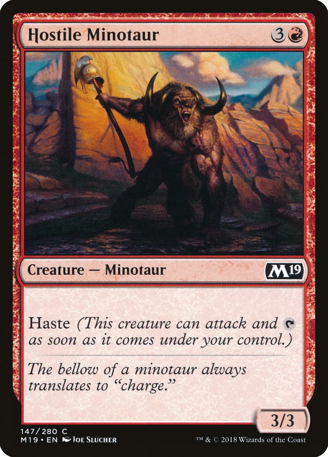 Hostile Minotaur [Core Set 2019] Foil