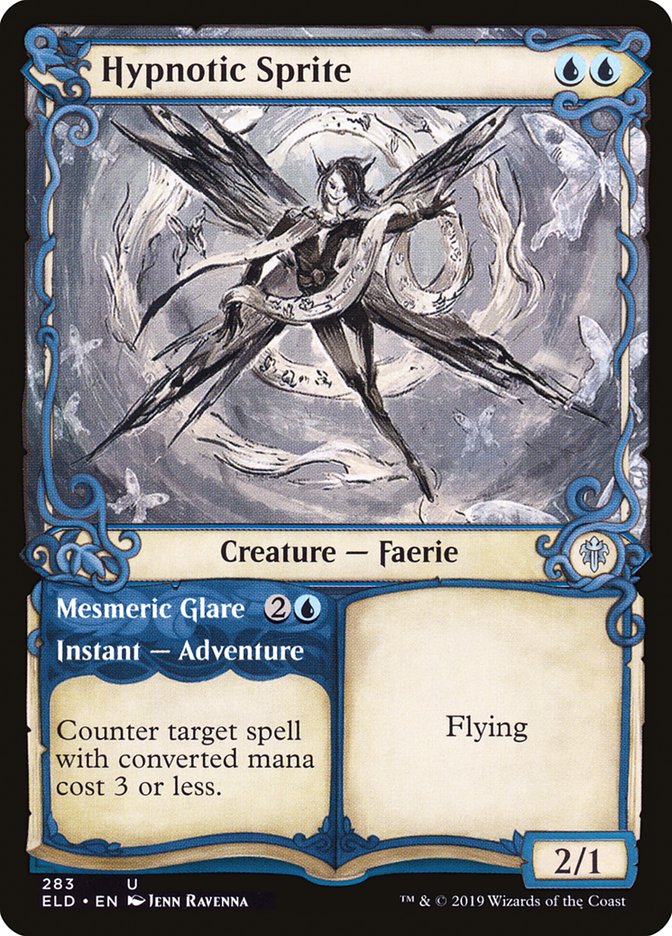 Hypnotic Sprite // Mesmeric Glare (Showcase) [Throne of Eldraine] Foil
