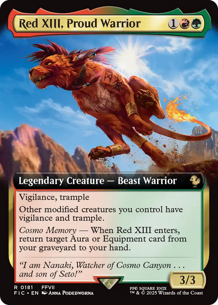 Red XIII, Proud Warrior (Extended Art) [FINAL FANTASY Commander] Foil