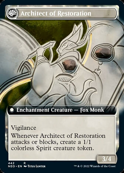 The Restoration of Eiganjo // Architect of Restoration (Extended) [Kamigawa: Neon Dynasty] Foil