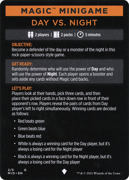 Day Vs. Night // Day vs. Night (cont'd)  [Innistrad: Midnight Hunt Minigames] Foil
