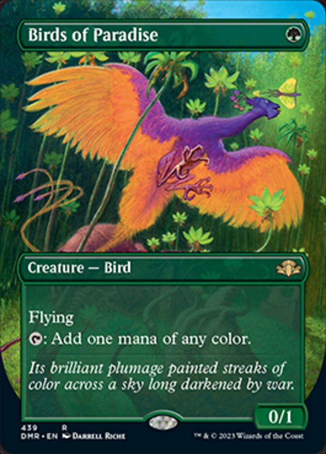 Birds of Paradise (Borderless Alternate Art) [Dominaria Remastered] Foil