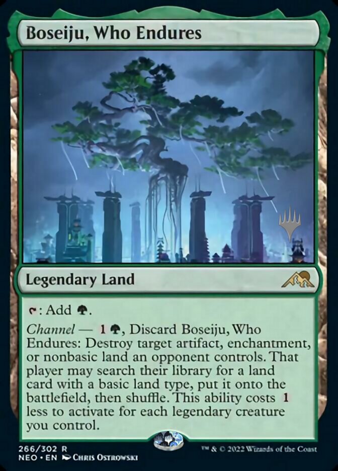 Boseiju, Who Endures (Promo Pack) [Kamigawa: Neon Dynasty Promos] Foil