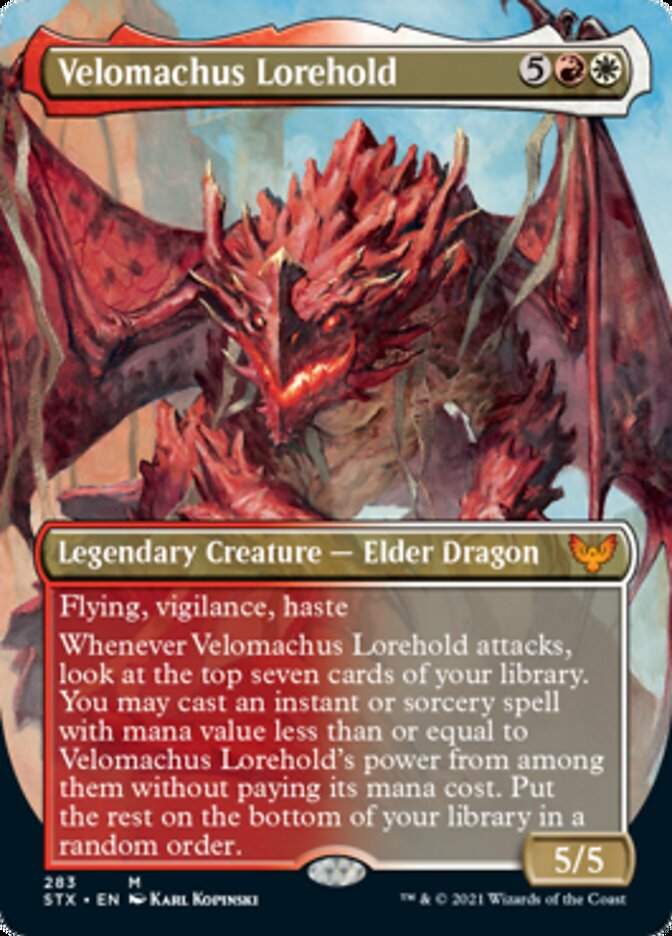 Velomachus Lorehold (Borderless Alternate Art) [Strixhaven: School of Mages] Foil