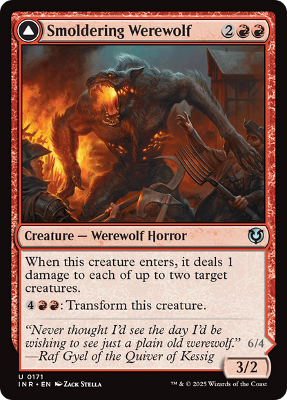 Smoldering Werewolf // Erupting Dreadwolf [Innistrad Remastered] Foil
