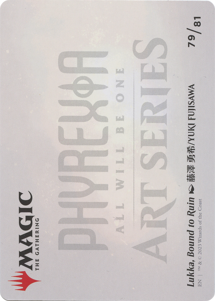 Lukka, Bound to Ruin // Lukka, Bound to Ruin  [Phyrexia: All Will Be One Art Series] (Borderless) Foil
