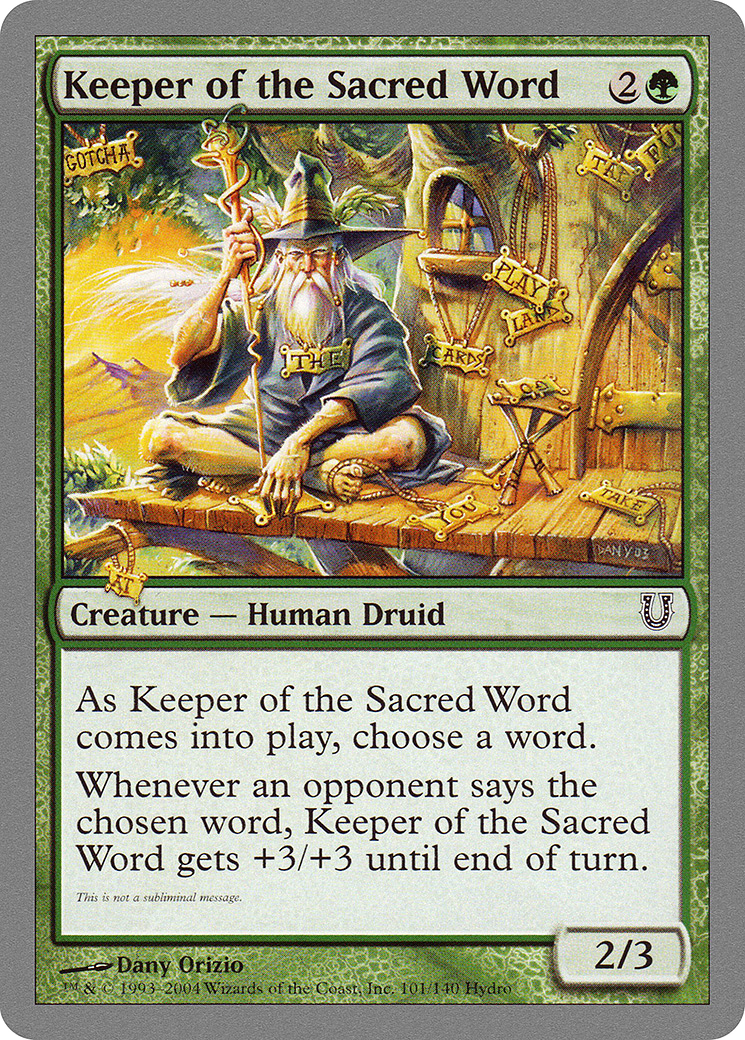 Keeper of the Sacred Word  [Unhinged]
