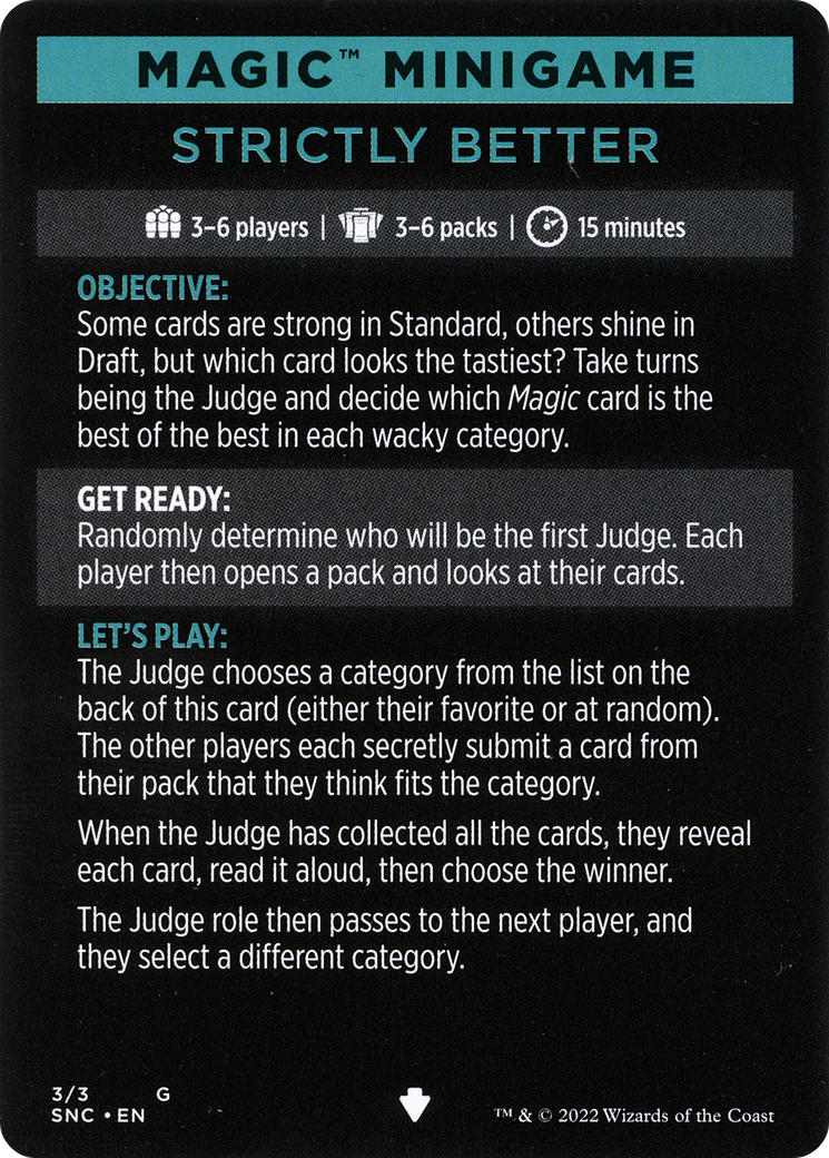 Strictly Better // Strictly Better (cont'd)  [Streets of New Capenna Minigames] Foil