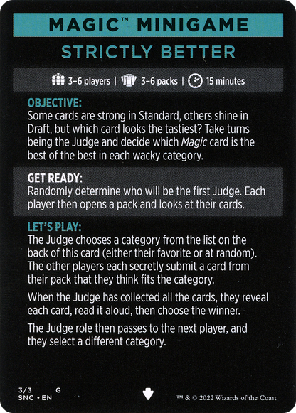 Strictly Better // Strictly Better (cont'd)  [Streets of New Capenna Minigames] Foil