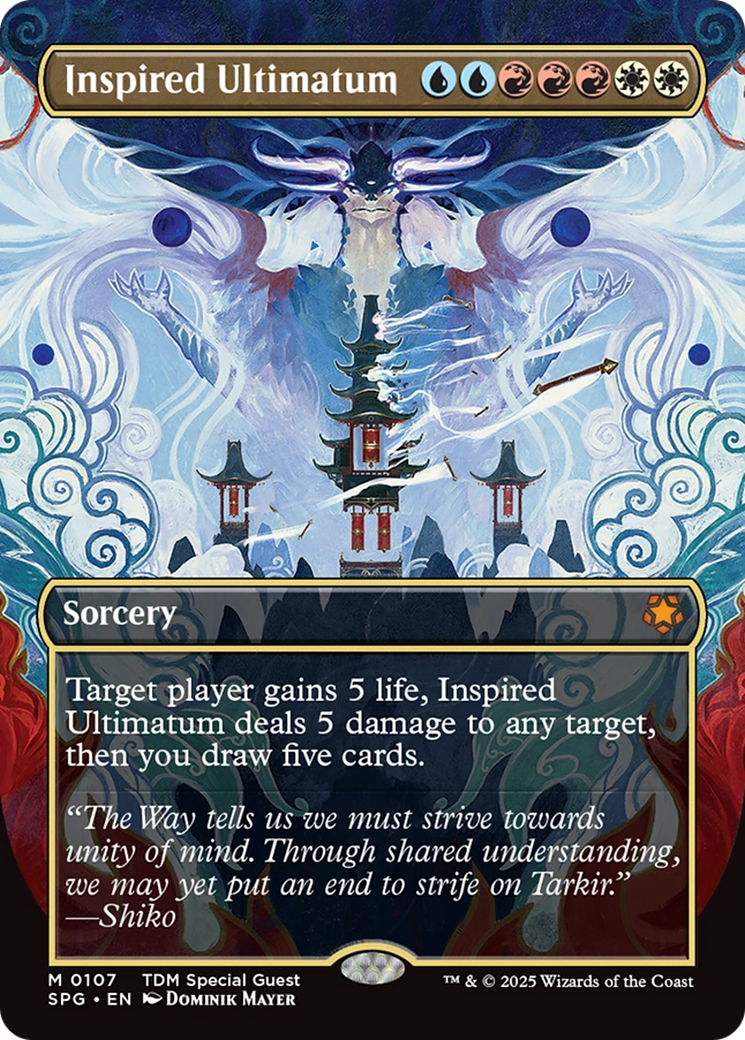 Inspired Ultimatum (Borderless) [Tarkir: Dragonstorm Special Guests] Foil