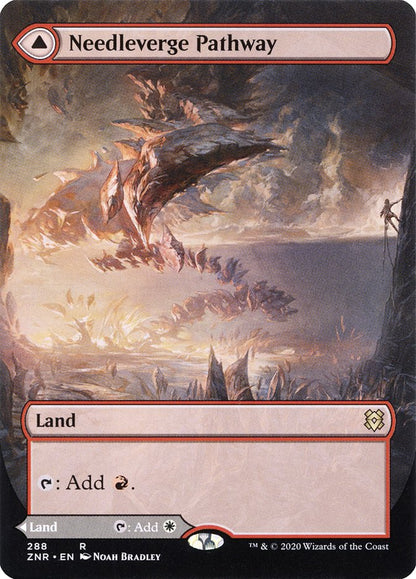 Needleverge Pathway // Pillarverge Pathway (Borderless Alternate Art) [Zendikar Rising] Foil