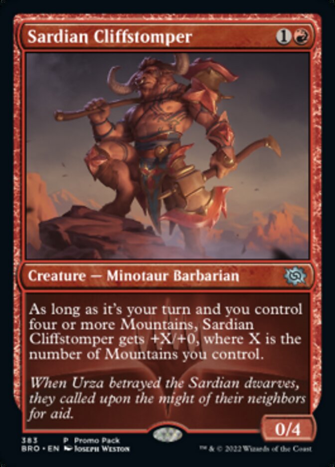 Sardian Cliffstomper (Promo Pack) [The Brothers' War Promos] Foil