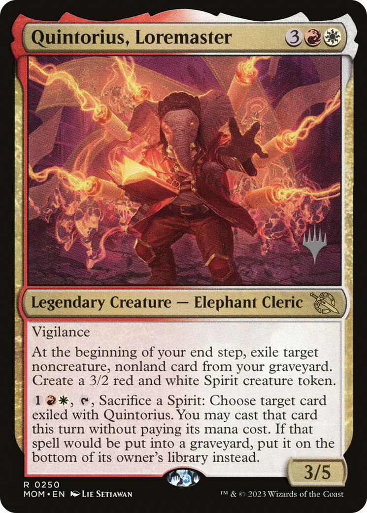 Quintorius, Loremaster (Promo Pack) [March of the Machine Promos] Foil