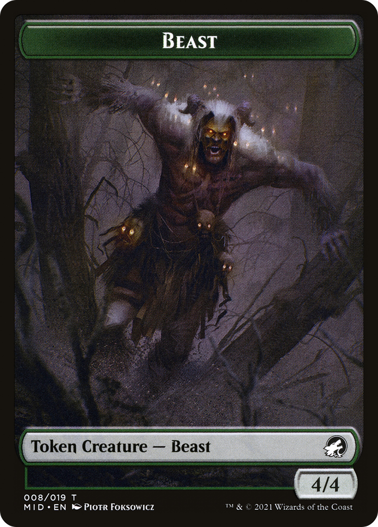 Beast  [Innistrad: Midnight Hunt Tokens] Foil