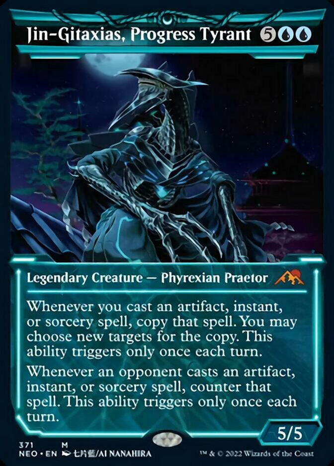 Jin-Gitaxias, Progress Tyrant (Showcase Soft Glow) [Kamigawa: Neon Dynasty] Foil
