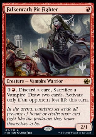 Falkenrath Pit Fighter (Promo Pack) [Innistrad: Midnight Hunt Promos] Foil