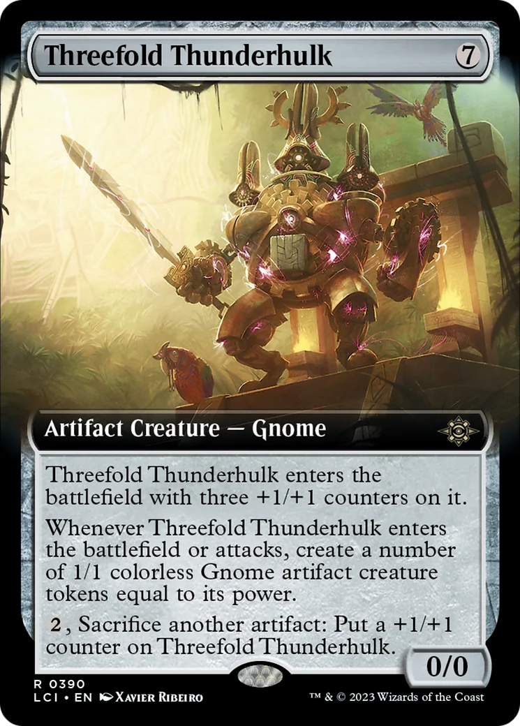 Threefold Thunderhulk (Extended Art) [The Lost Caverns of Ixalan] Foil